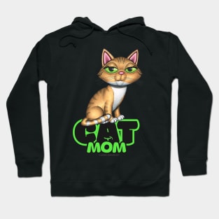 Orange Tabby Cat Mom Hoodie